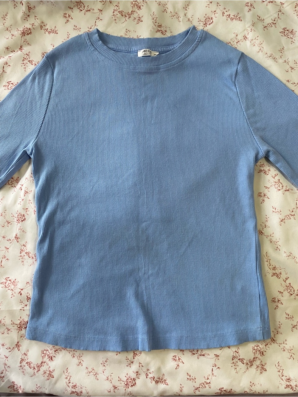 Ardene Light Blue Ribbed Long Sleeve Tee - Picture 2 of 5